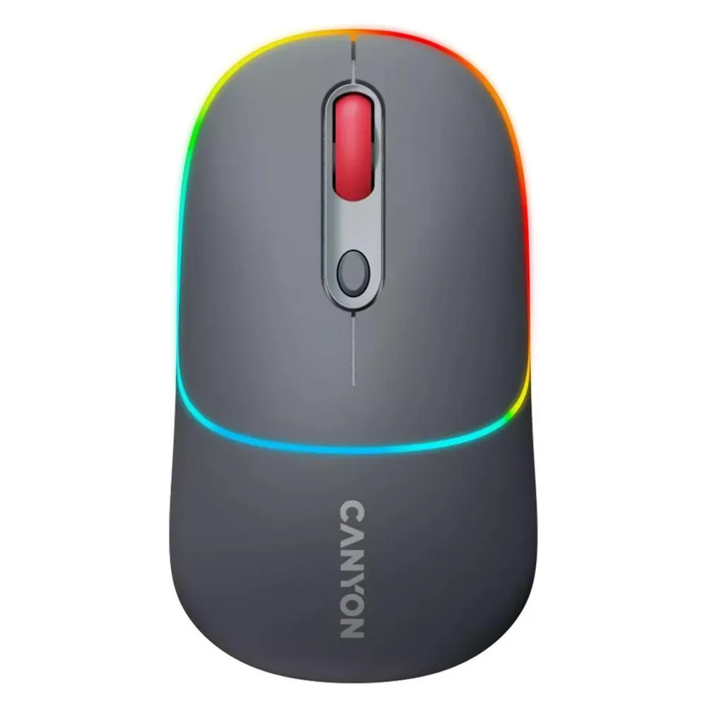 Canyon MW-22, 2in1 wireless optical mouse Bluetooth / Wireless USB, 800/1200/1600 DPI, 4 print, grey