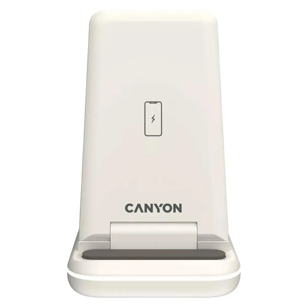 Canyon WS-304, 3in1, wireless Qi charging station for 3 devices simultaneously, black (15 W)