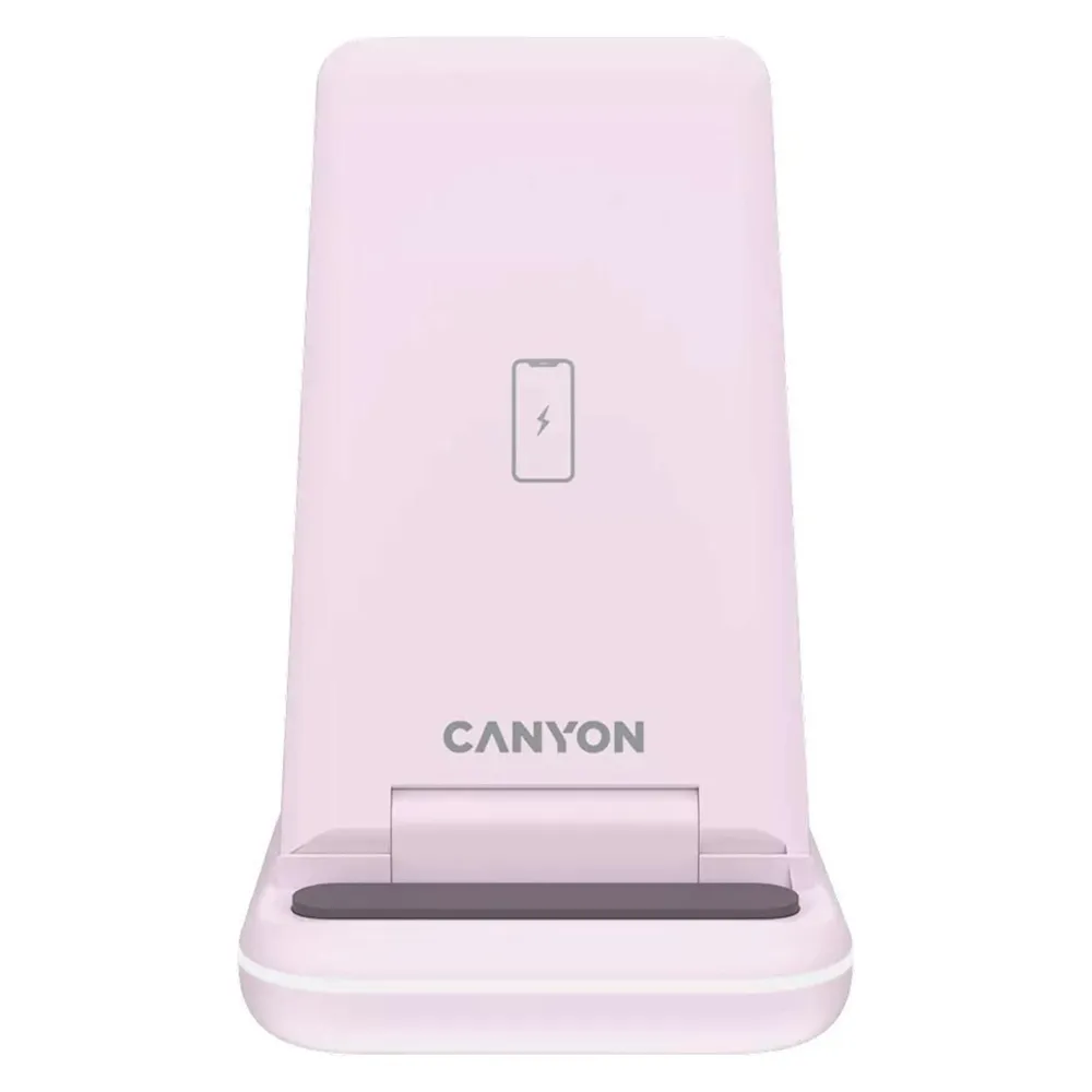 Canyon WS-304, 3in1, wireless Qi charging station for 3 devices simultaneously, black (15 W)