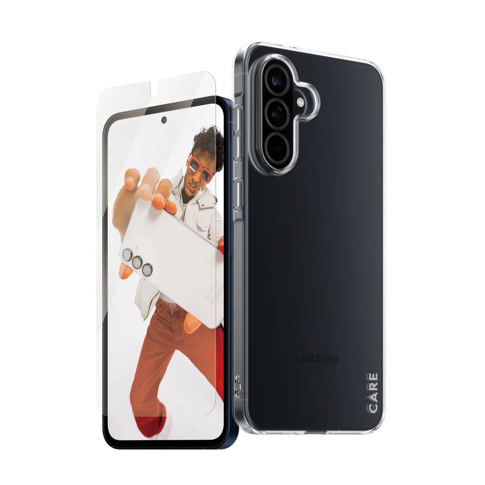 CARE by PanzerGlass Displayschutzglas 2-in-1 Protection Slim X-Ray Case + Screen Protection für Samsung Galaxy A56, Displayschutzfolie, Schutzfolie, Bildschirmschutz, kratz- & stoßfest
