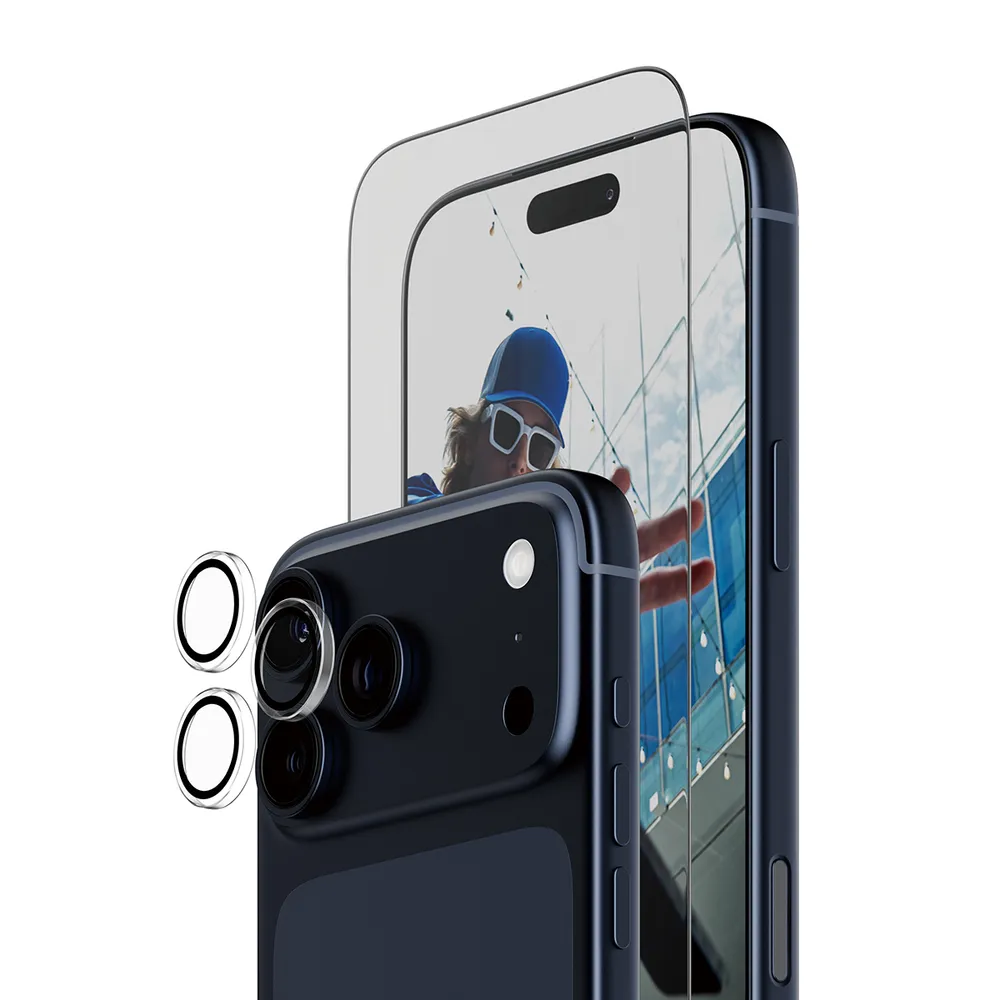 CARE by PanzerGlass Displayschutzglas 2-in-1 Protection Essentials Bundle für Apple iPhone 17 Pro Max, Displayschutzfolie, Schutzfolie, Bildschirmschutz, kratz- & stoßfest