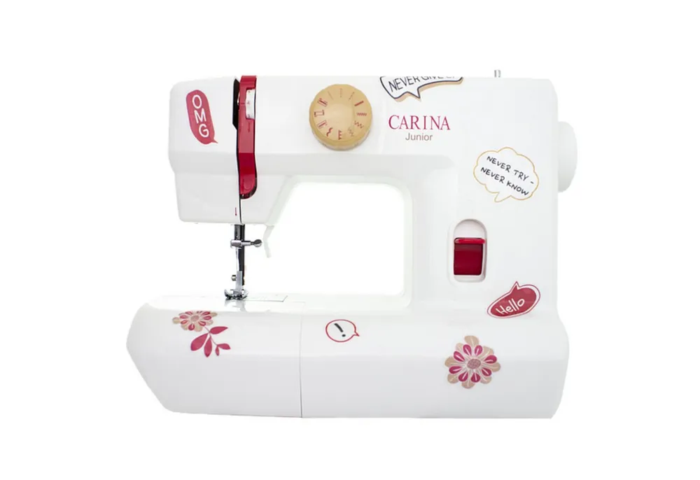 Carina Nähmaschine JUNIOR, Kinder Nähmaschine, 9 Programme, Fadenabschneider, umfangreiches Zubehör