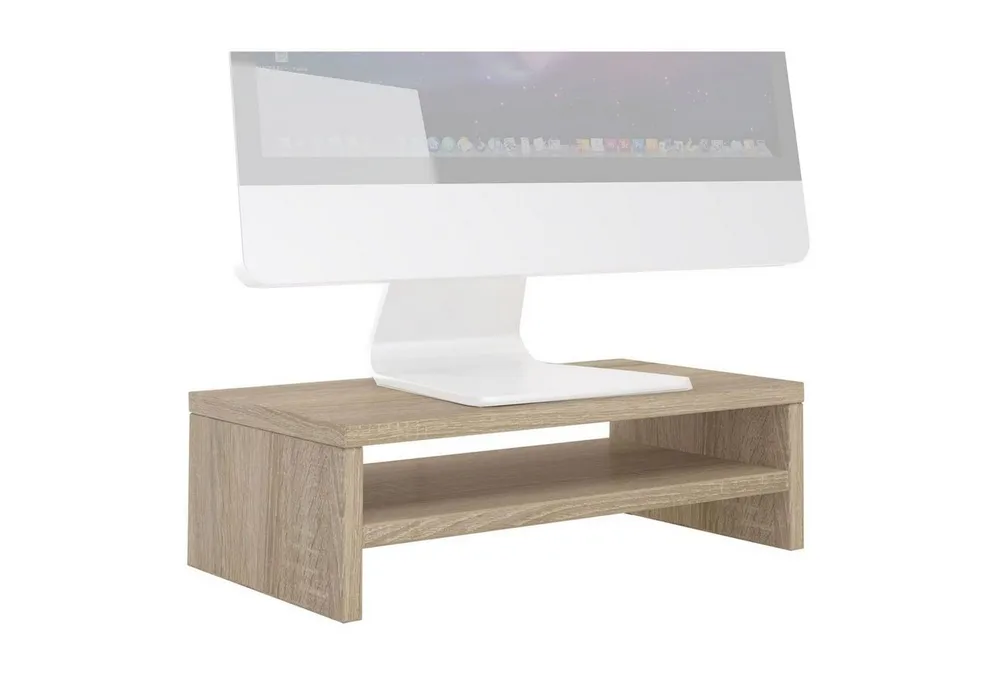 CARO-Möbel Monitorständer SUBIDA, (Bildschrimerhöhung mit Ablagefach Schreibtischaufsatz sonoma eiche)