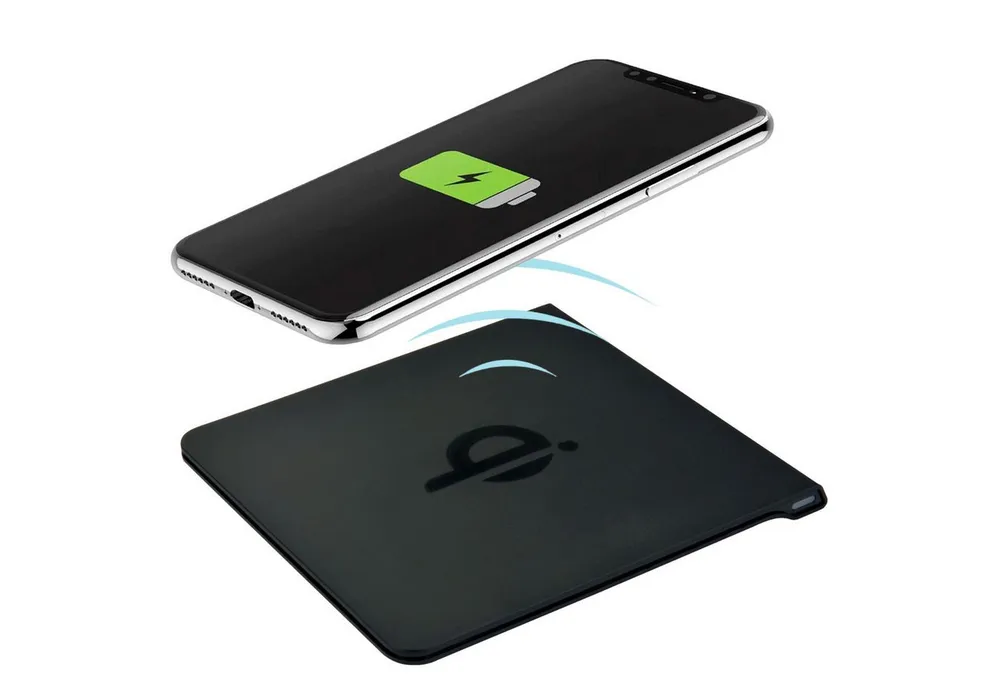 Cartrend Wireless Charger QI Ladegerät Schwarz Smartphone-Ladegerät (Kabellos Induktive Ladestation flache Ladeplatte mit Ladekabel)