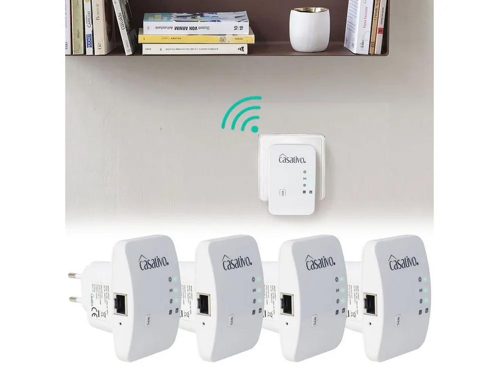 Casativo 300 Mbit/s mit WPS-Funktion-WiFi-Verstärker WLAN-Repeater, 2,4 GHz – Einfache Einrichtung