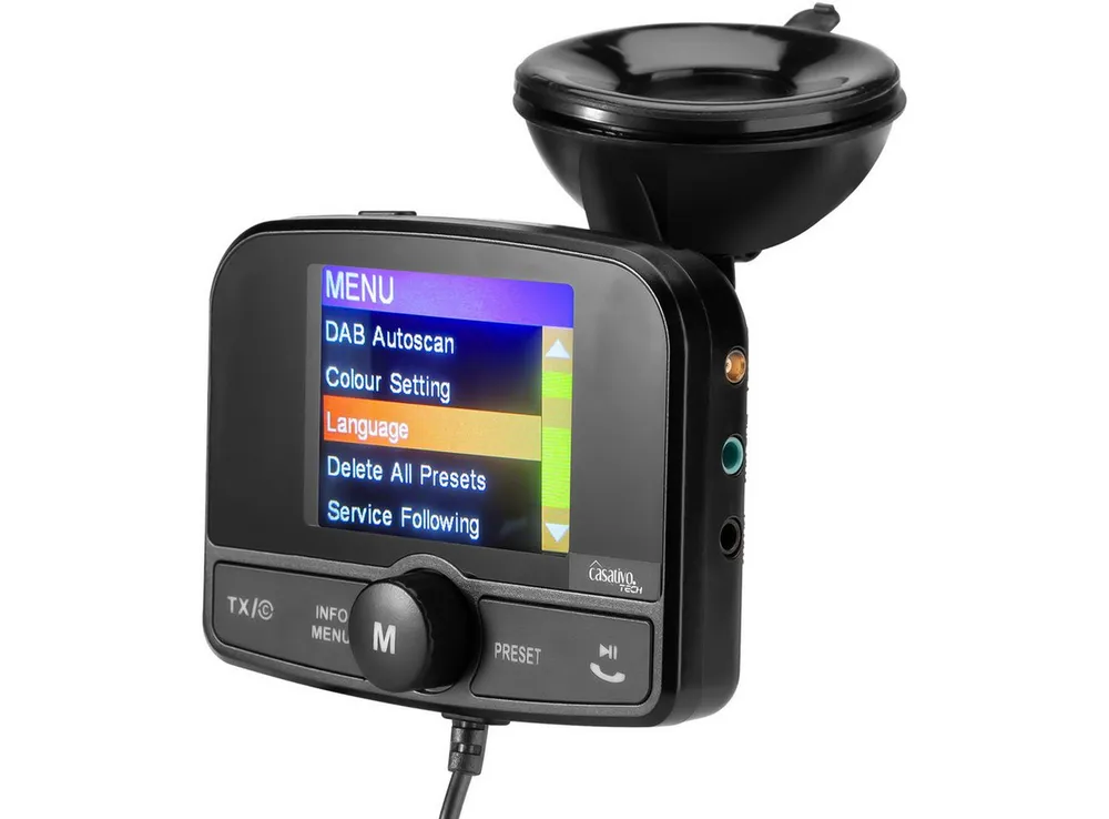 Casativo 4in1 Kfz DAB Radio Empfänger mit Bluetooth 5.0 Digitalradio (DAB) (Digitalradio (DAB), Digitales DAB+-Radio, MP3-Player und FM-Transmitter)