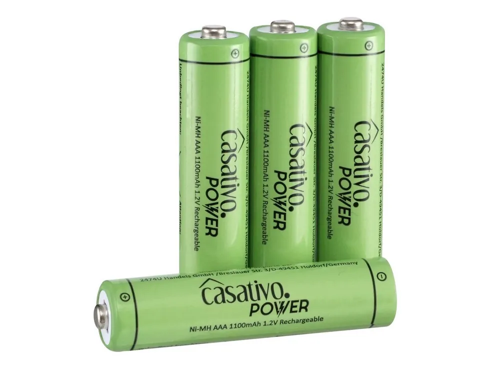 Casativo AAA Akkus 1100 mAh Micro Batterien Wiederaufladbar mit Case 4/8/20 St. Akku (4 St), AAA Micro Akkus - bis zu 1.000 Ladezyklen