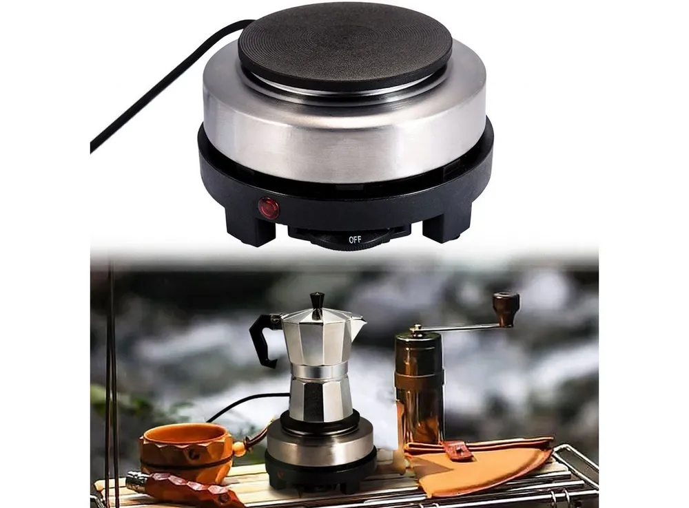Casativo Einzelkochplatte Mini-Kochplatte 500W (10cm) - Ideal für Camping & Espressokocher, Mit Kontrollleuchte, Thermostat und Überhitzungsschutz