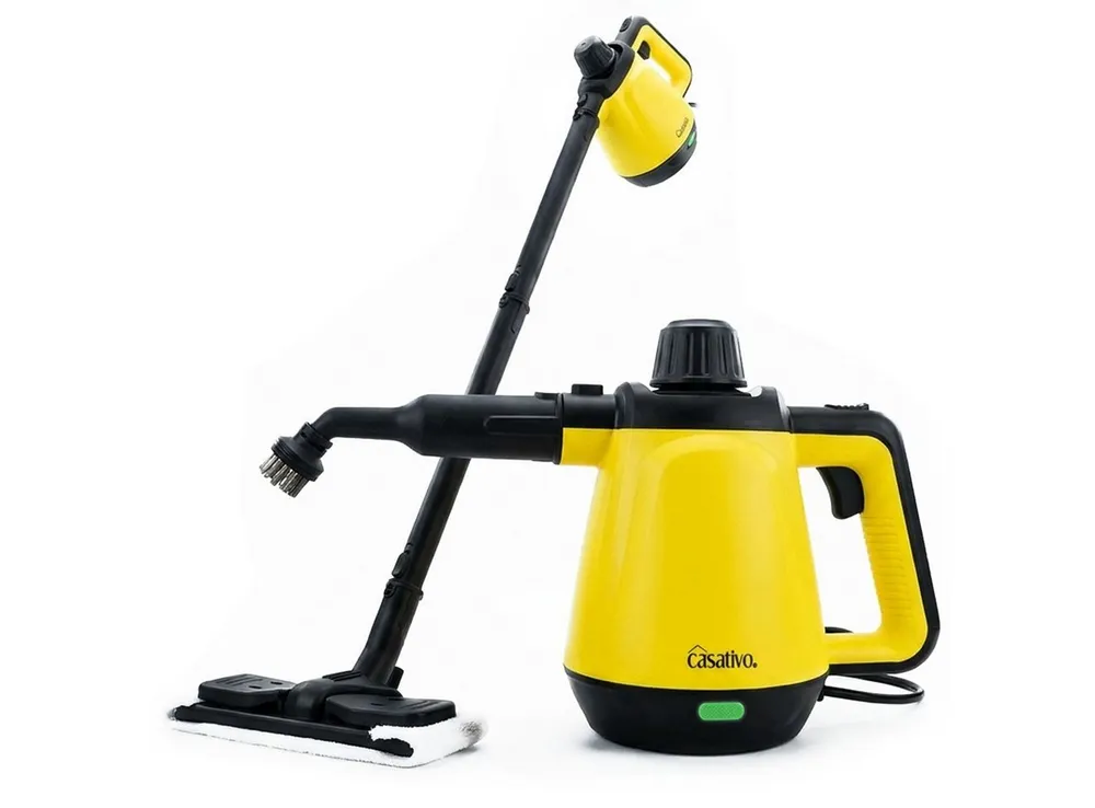 Casativo Handdampfreiniger Mobiler Premium Dampfreiniger tragbar 3.5 Bar IPX4 16-teiliges Zubehör, 1200 W, mit 400 ml Wassertank, Dampfbesen, 102 °C heißer Wasserdampf, Dampfdurchsatz 40 g/min