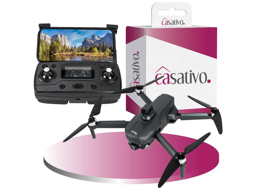 Casativo Profi GPS-Drohne mit 4K-Kamera faltbar 360° Hindernis-Sensor Live-View Drohne (800 m Reichweite, 25 min. Flugzeit, 12 m/s Geschwindigkeit)
