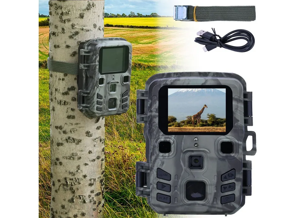 Casativo Wildkamera Full HD PIR Sensor Nachtsicht Wildkamera IPX5 180g 15m Farbdisplay (Außenbereich, 1-tlg., PIR 20MP Kamera mit 1080p, 15m-Nachtsicht, Zeitraffer&6 Monate Standby)