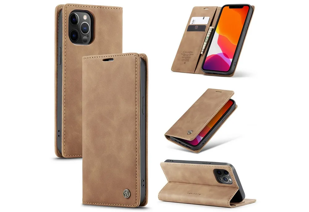 CaseMe Handyhülle Caseme Handyhülle für Apple iPhone 13 Pro Max-Hellbraun