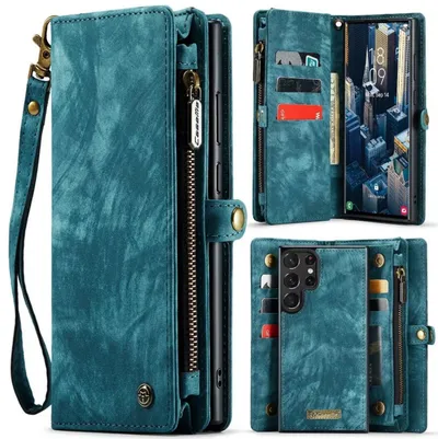 CaseMe Handyhülle Caseme Samsung Hülle mit Zipper 2in1 Samsung A56 5G-Blau