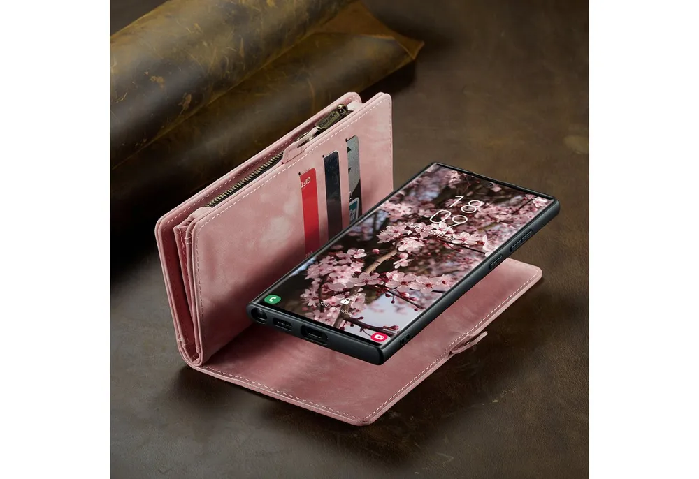CaseMe Handyhülle Caseme Samsung Hülle mit Zipper 2in1 Samsung S26-Rosa