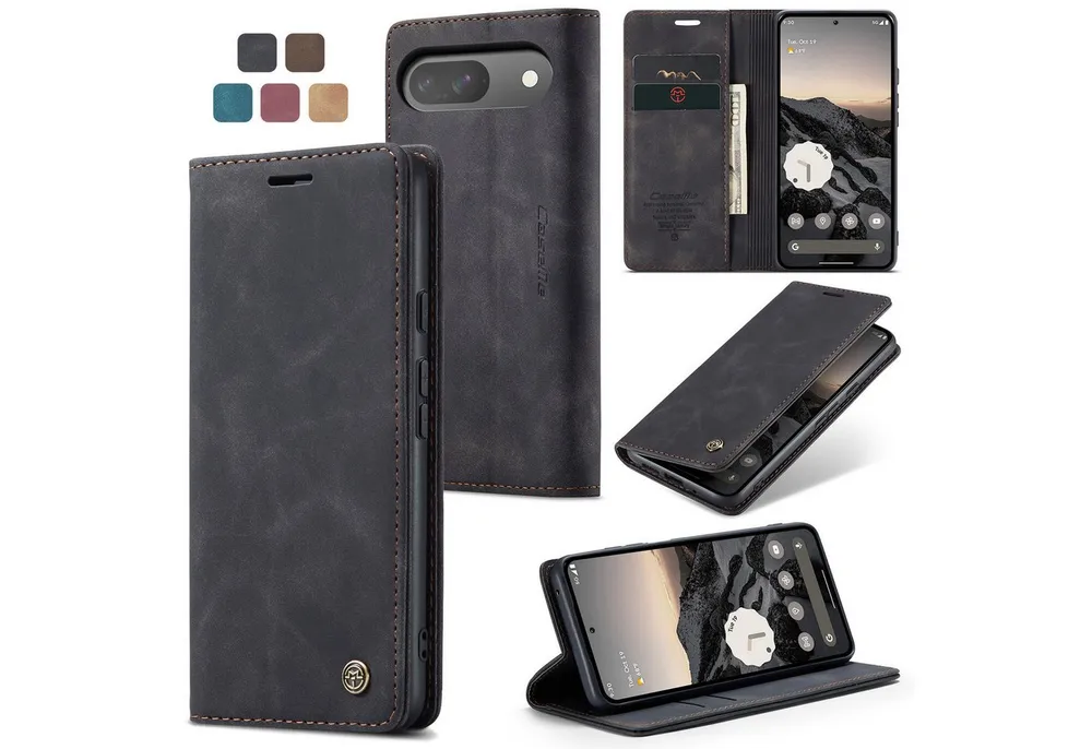 CaseMe Handyhülle Hülle für Google Pixel Klapphülle Google Pixel 9 Pro Schwarz