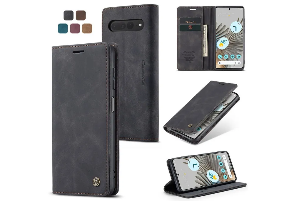 CaseMe Handyhülle Hülle für Google Pixel Klapphülle Google Pixel 7 Pro Schwarz