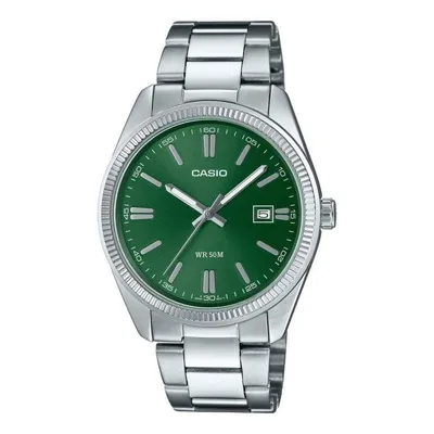Casio MTP-1302PD-3AVEF 38mm Analoge/Digitale Anzeige Grün Silber Edelstahl Armbanduhr Herren