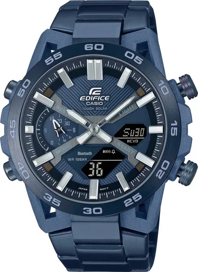CASIO EDIFICE ECB-2000CB Smartwatch, Armbanduhr, Herrenuhr, Edelstahlarmband, Bluetooth,bis 10 bar wasserd.