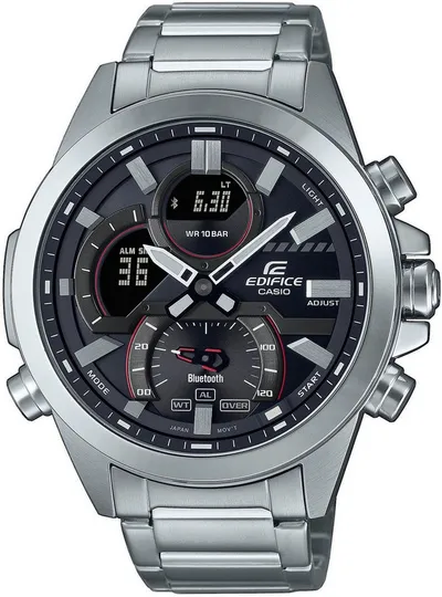 CASIO EDIFICE ECB-30D Smartwatch, Armbanduhr,Herrenuhr,Bluetooth,Stoppfunktion,Weltzeit,Edelstahlarmband