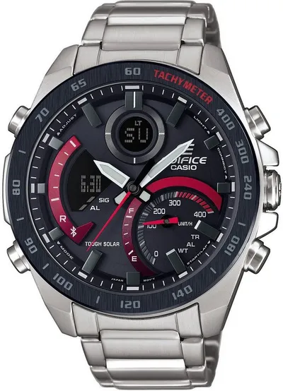 CASIO EDIFICE ECB-900DB Smartwatch, Solaruhr, Armbanduhr, Herrenuhr, Android, iOS, Edelstahlarmband