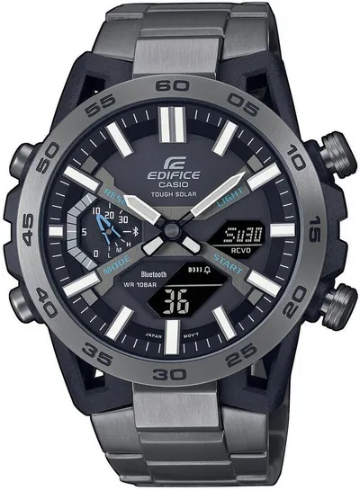 CASIO EDIFICE Smartwatch, Solaruhr, Armbanduhr, Herrenuhr, Bluetooth, Stoppfunktion,Phone Finder