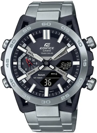 CASIO EDIFICE Smartwatch, Solaruhr,Armbanduhr,Herrenuhr,Bluetooth,Stoppfunktion,Edelstahlarmband