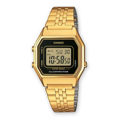 Casio LA680WEGA-1ER Resin Gold 28,6mm LCD Stoppuhr Alarm LED Beleuchtung