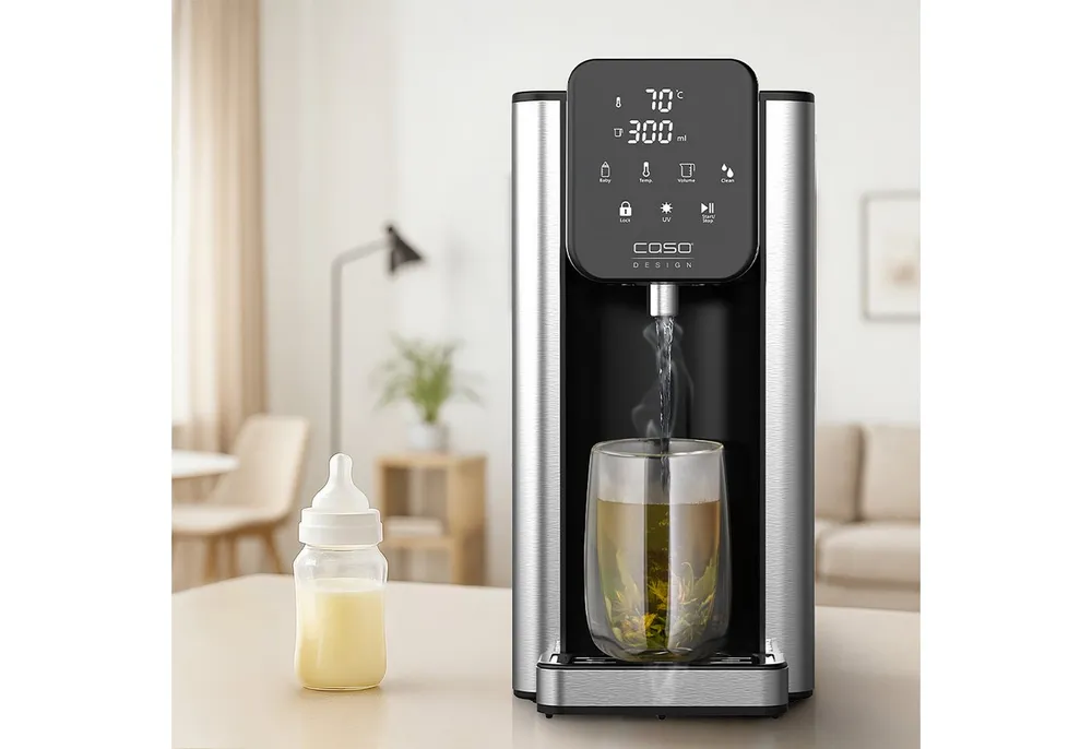 Caso Heißwasserspender HW 666 Inox UV, 2600 W, 7 Temperatureinstellungen, 7 Mengenausgaben, 2,7 Liter Wassertank