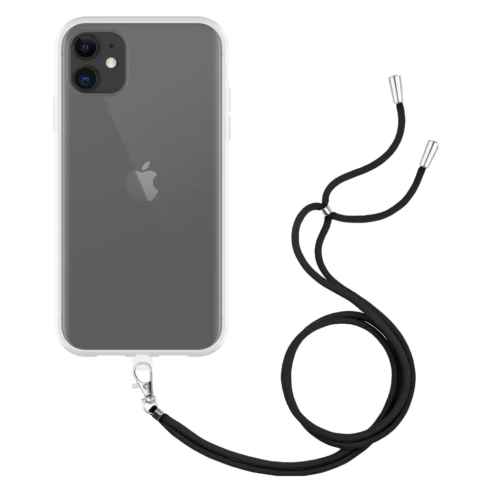 Cazy Handykette Hülle Kompatibel mit iPhone 11 - Silikon Handyhülle mit Band Necklace Hülle - Transparant