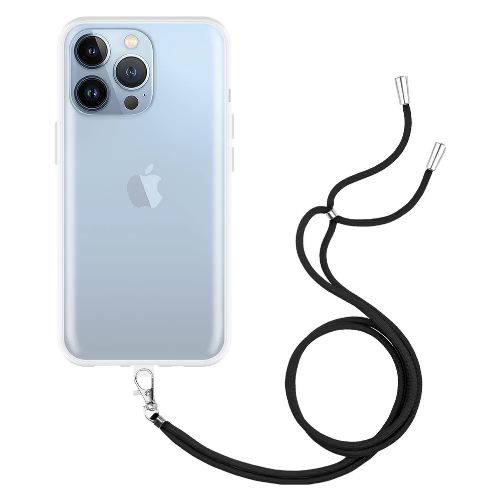 Cazy Handykette Hülle Kompatibel mit iPhone 13 Pro - Silikon Handyhülle mit Band Necklace Hülle -
