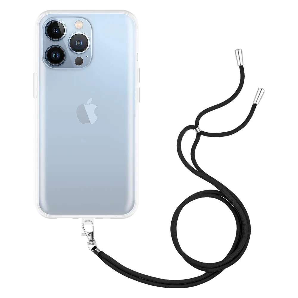 Cazy Handykette Hülle Kompatibel mit iPhone 14 Pro Max - Silikon Handyhülle mit Band Necklace Hülle -