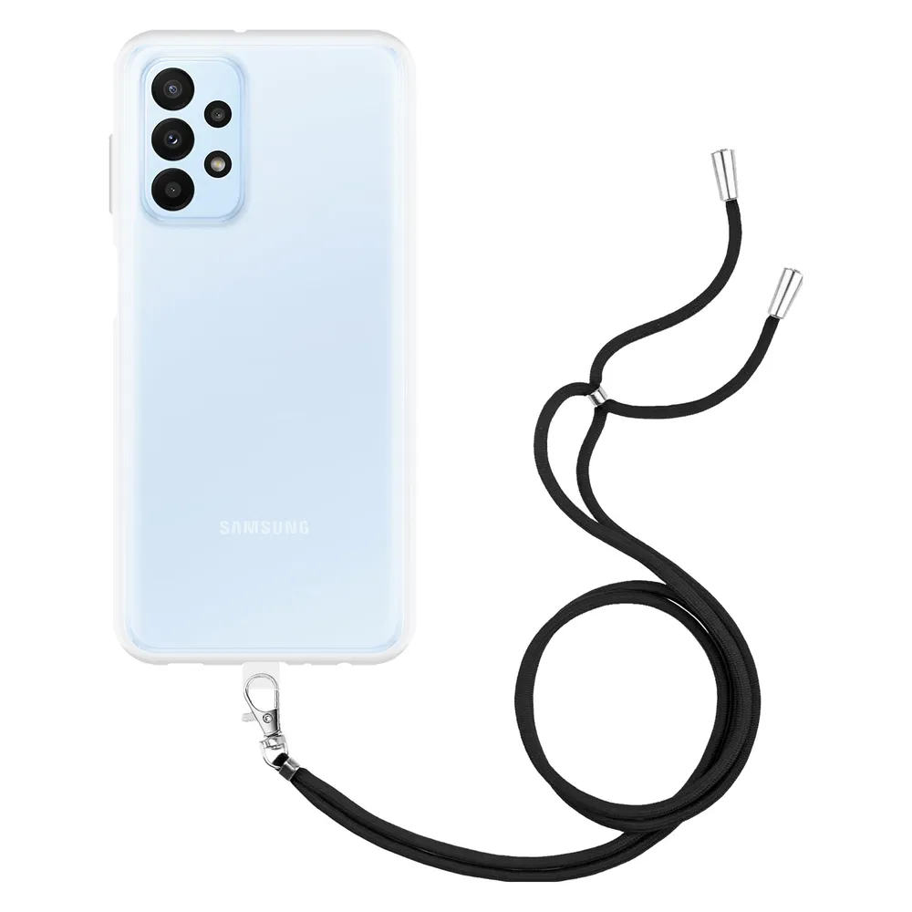 Cazy Handykette Hülle Kompatibel mit Samsung Galaxy A23 - Silikon Handyhülle mit Band Necklace Hülle -