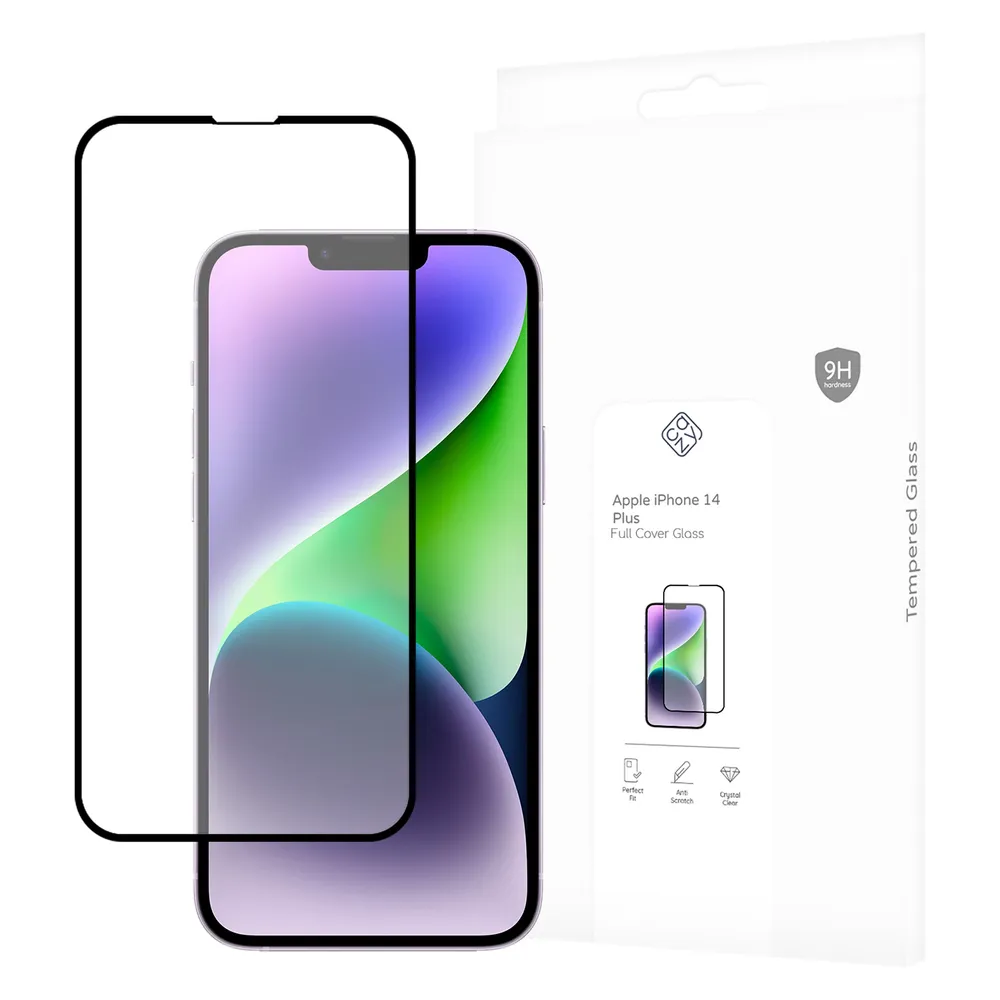 Cazy Schutzglass Kompatibel mit iPhone 14 Plus - Tempered Glass Volle Abdeckung -