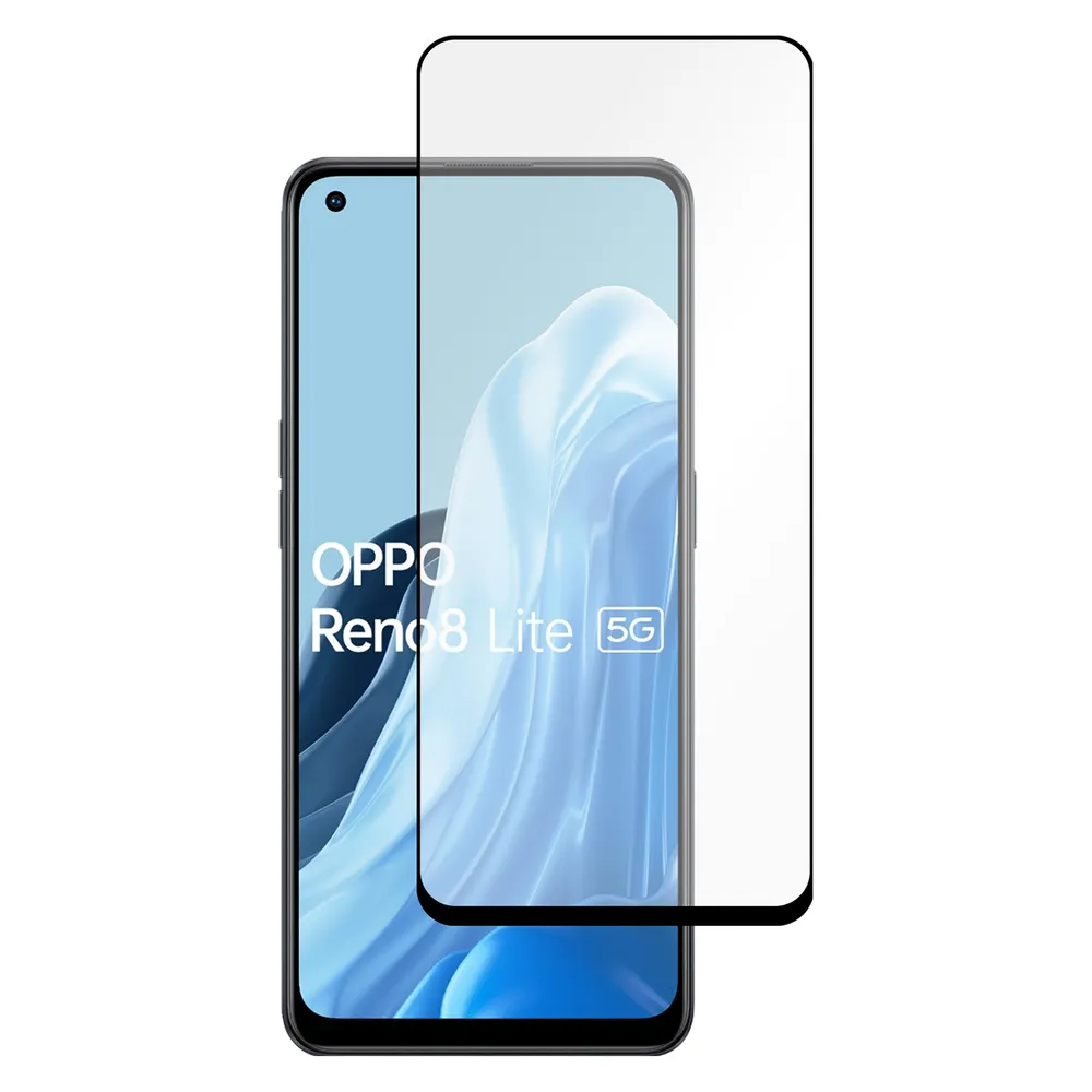 Cazy Schutzglass Kompatibel mit Oppo Reno8 Lite - Tempered Glass Volle Abdeckung -