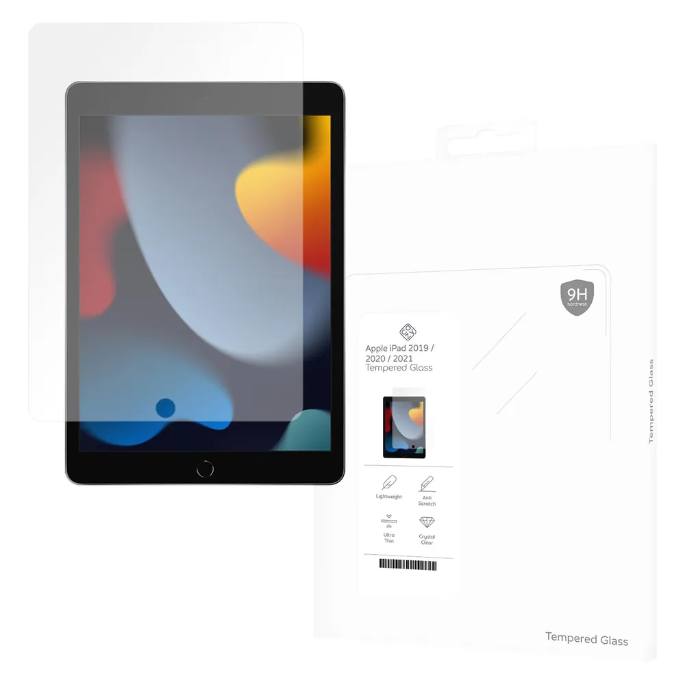 Cazy Schutzglass Kompatibel mit iPad 2021 (9th Gen)/2020 (8th Gen)/iPad 2019 (7th Gen) - Displayschutz (1 Stk., Apple iPad 2019