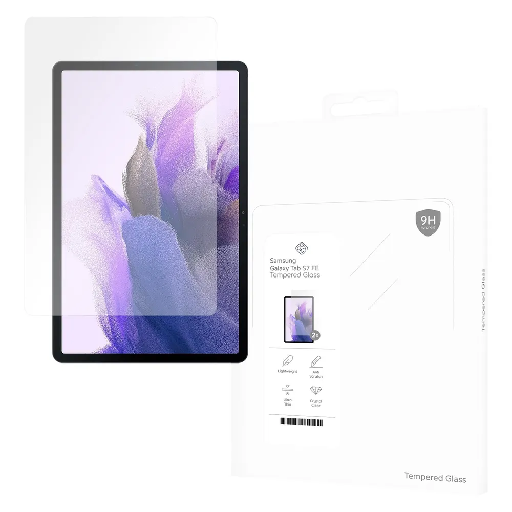 Cazy Schutzglass Kompatibel mit Samsung Galaxy Tab S7 FE Displayschutz Tempered Glass - 2 Stück