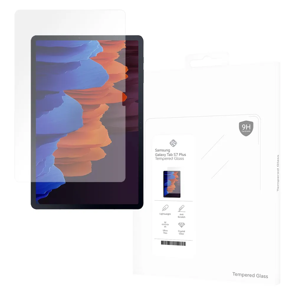 Cazy Schutzglass Kompatibel mit Samsung Galaxy Tab S7 Plus - Displayschutz Tempered Glass