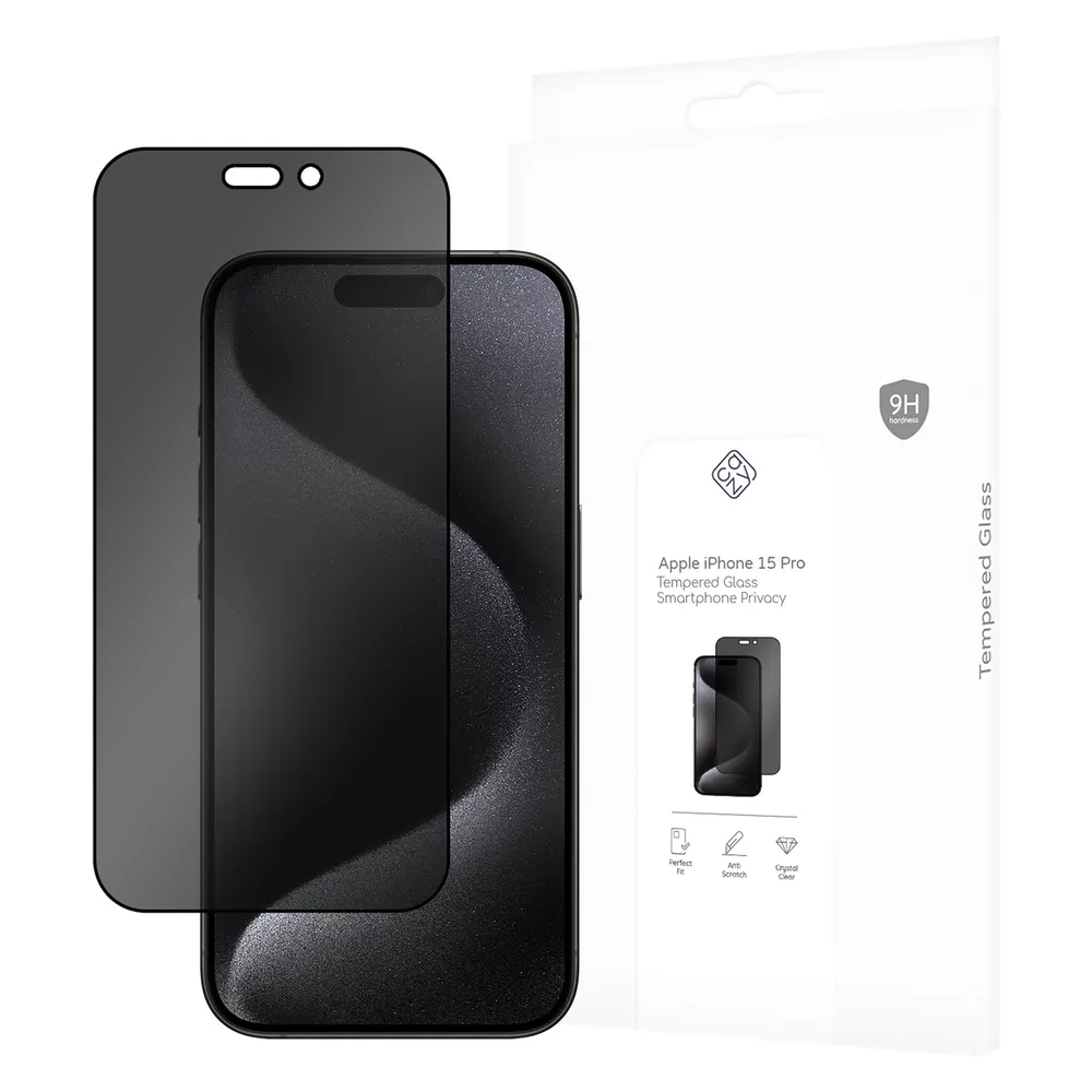 Cazy Privacy Schutzglass Kompatibel mit iPhone 15 Pro - Displayschutz Glass - 1 Stück