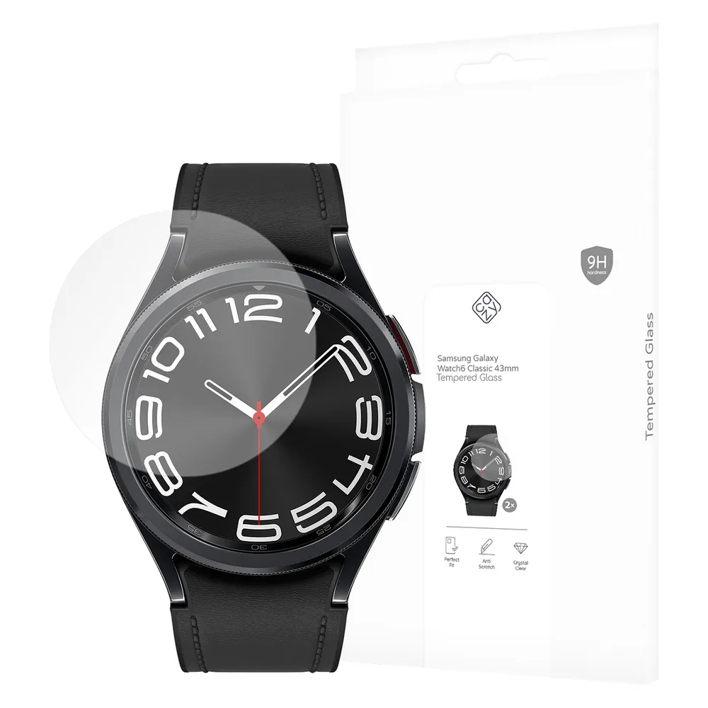 Cazy Schutzglass Kompatibel mit Samsung Galaxy Watch6 Classic 43mm Displayschutz Glass - 2 Stück