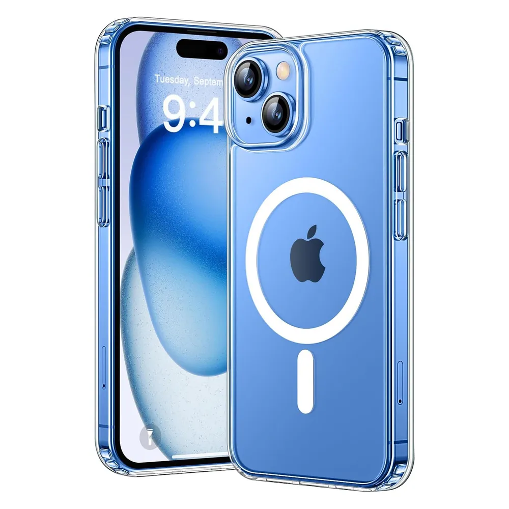Cazy iPhone 15 Plus Hülle mit magnetischem Ring, aus weichem TPU-Material, e iPhone Hülle, kompatibel mit