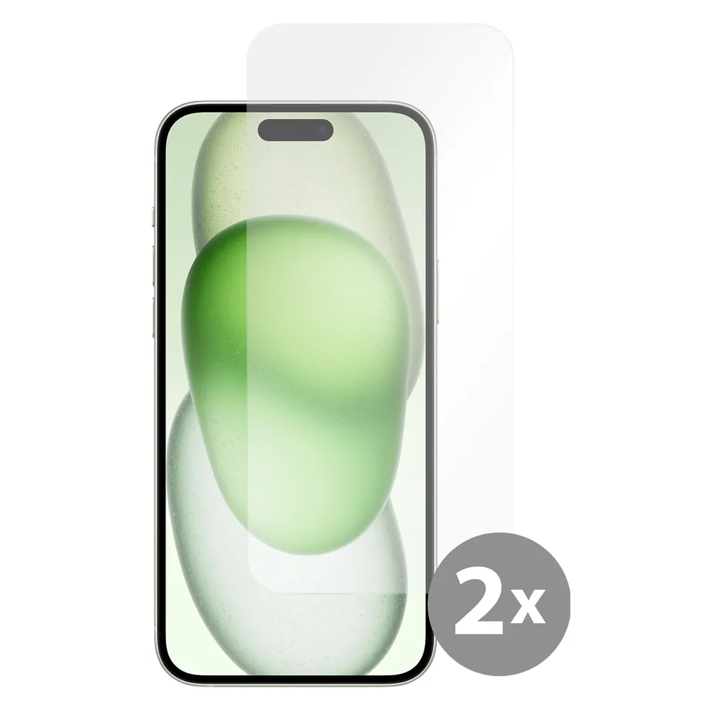 Cazy Schutzglass Kompatibel mit iPhone 15 Plus Tempered Glass Hülle Kompatibel - Transparant - 2 Stück