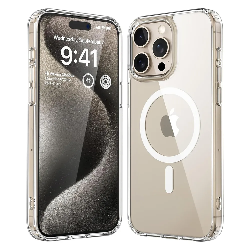 Cazy iPhone 15 Pro Max Hülle mit magnetischem Ring, aus weichem TPU-Material, e iPhone Hülle, kompatibel