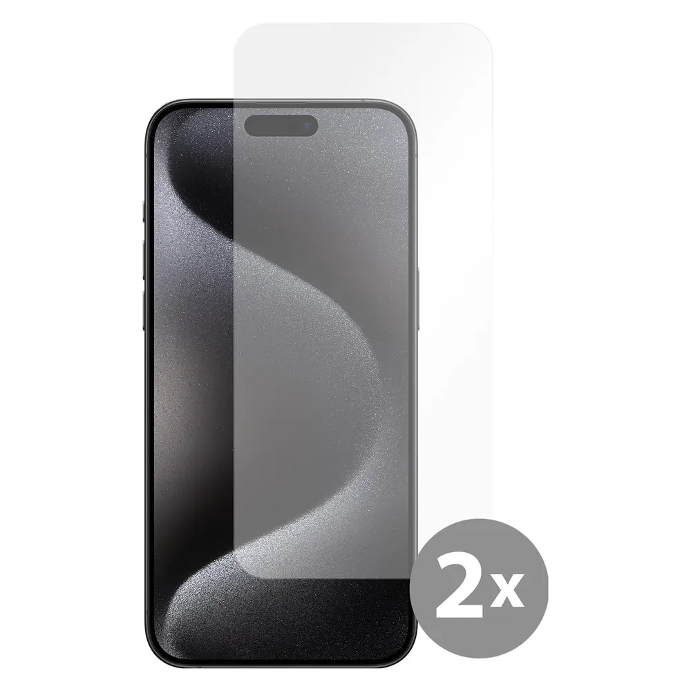 Cazy Schutzglass Kompatibel mit iPhone 15 Pro Max Tempered Glass Hülle Kompatibel - Transparant - 2 Stück