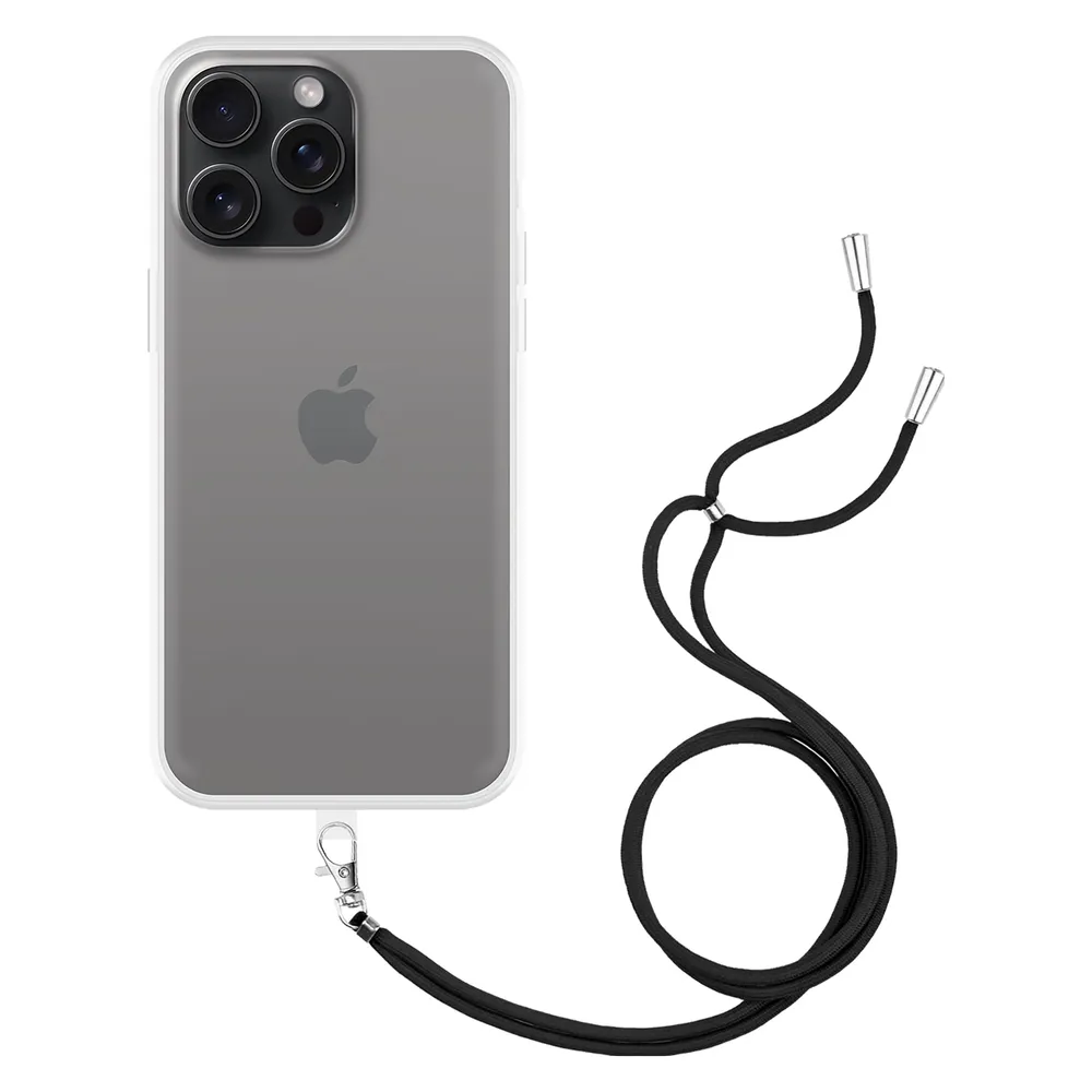 Cazy Handykette Hülle Kompatibel mit iPhone 15 Pro Max - Silikon Handyhülle mit Band Necklace Hülle -