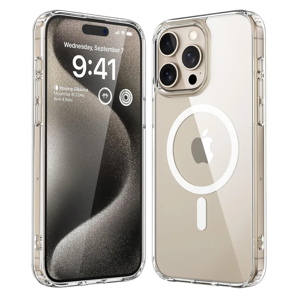 Cazy iPhone 15 Pro Hülle mit magnetischem Ring, aus weichem TPU-Material, e iPhone Hülle, kompatibel mit