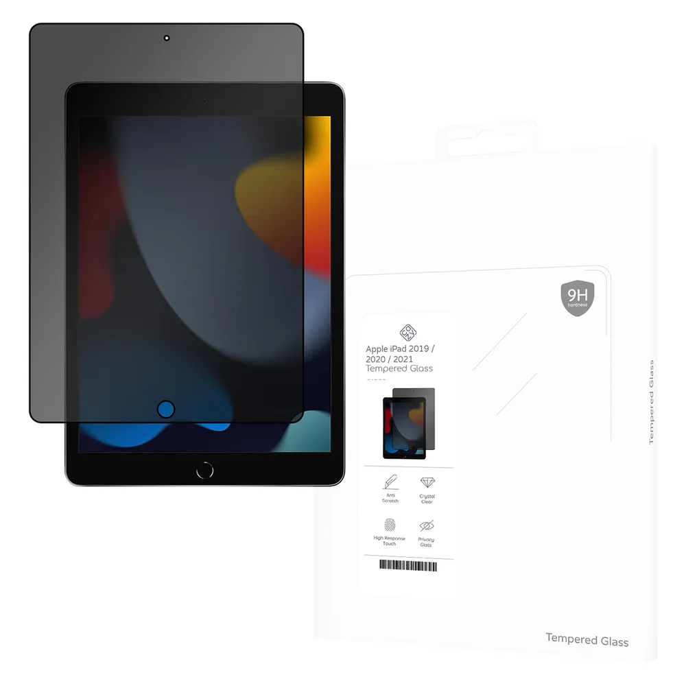 Cazy Privacy Schutzglass Kompatibel mit iPad 2021 (9th Gen)/2020 (8th Gen)/iPad 2019 (7th Gen) - (1 Stk., Apple iPad 2019