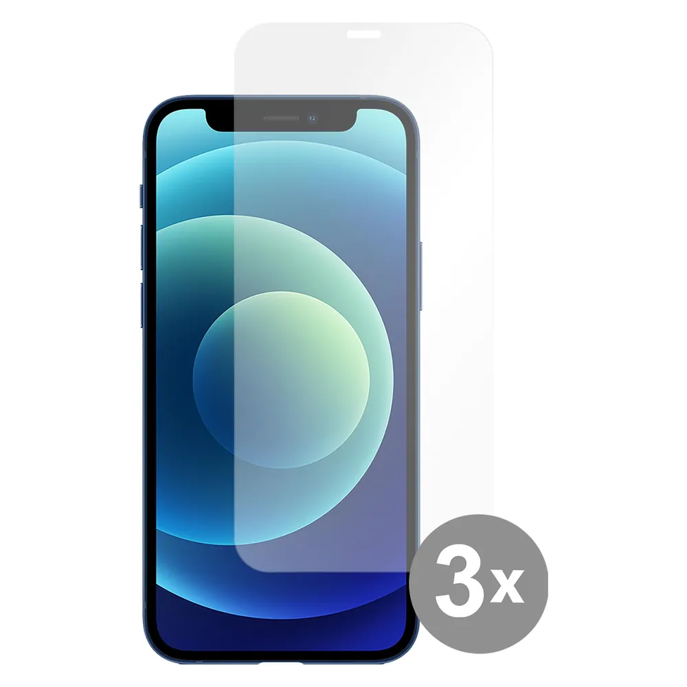 Cazy Displayschutzfolie aus gehärtetem Glas für iPhone 12, Schutz vor Kratzern und Stössen, Einfach