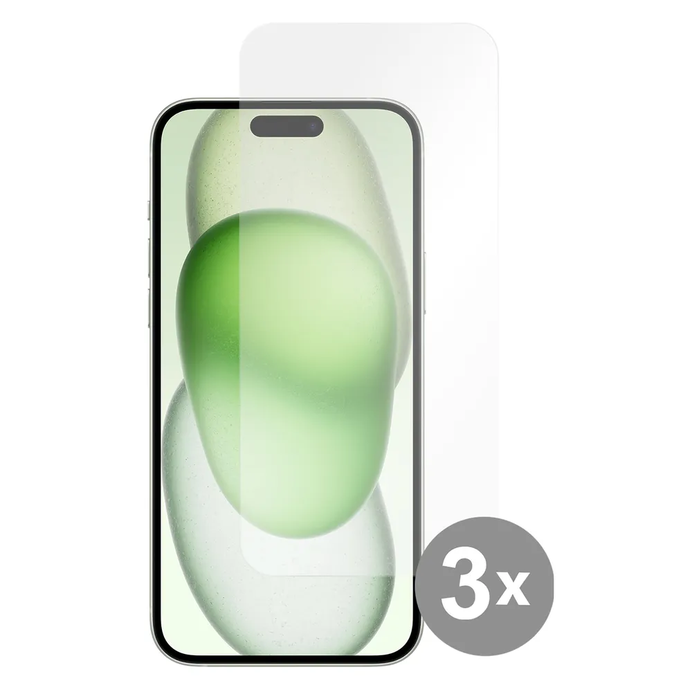 Cazy Displayschutzfolie aus gehärtetem Glas für iPhone 15 Plus, Schutz vor Kratzern und Stössen, Einfach