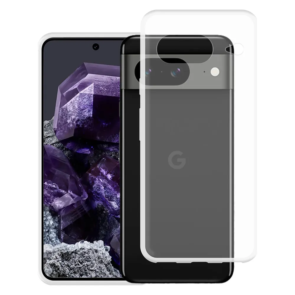 Cazy Silikon Hülle Kompatibel mit Google Pixel 8 - Soft TPU Schutz - Transparant