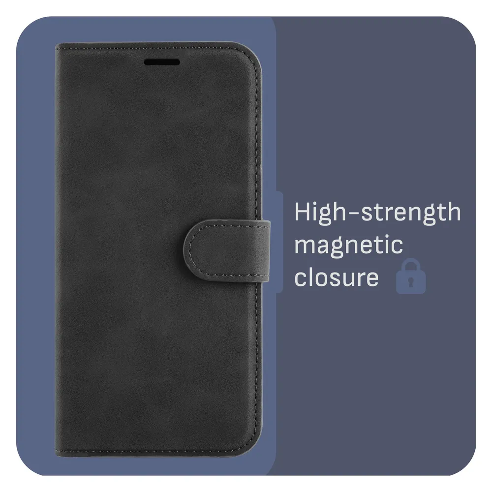 Cazy Premium-Geldbörsen-Etui für iPhone 14, Magnetisches Geldbörsen-Etui, Kartenfächer, Ständer -